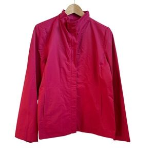 Eileen Fisher Pink Jacket Cotton Nylon Blend Italian‎ Fabric Women's Size Med